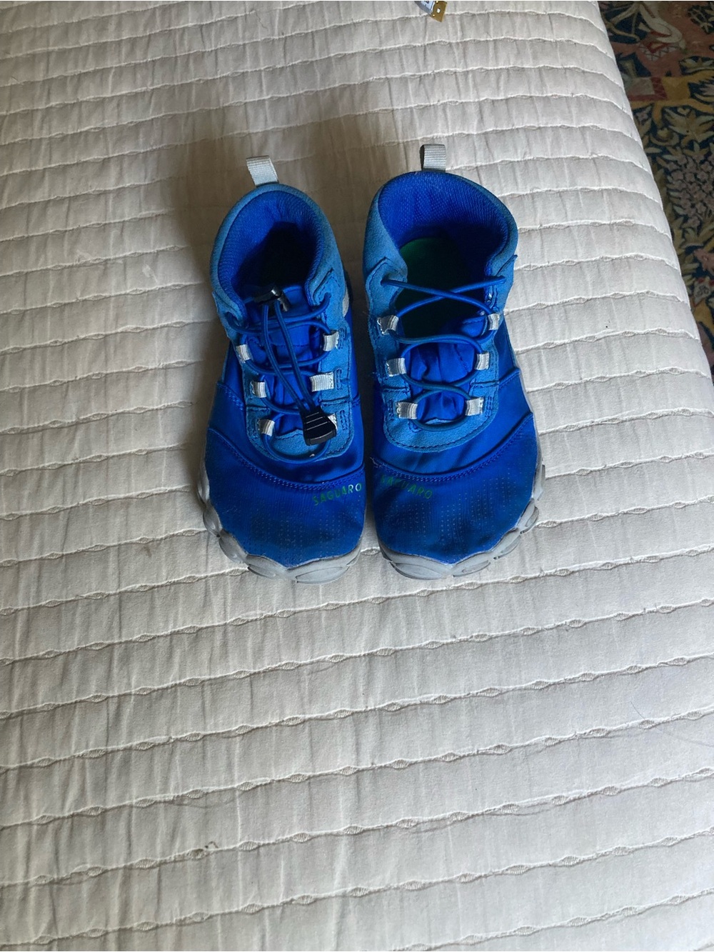 Youth Active Blue Slip-On Sneakers with Bungee Lacing